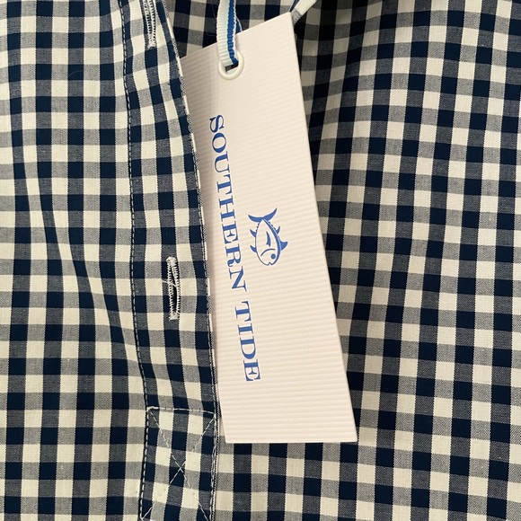 Southern Tide Gingham Popover Scalloped Hem M NEW - Picture 3 of 8